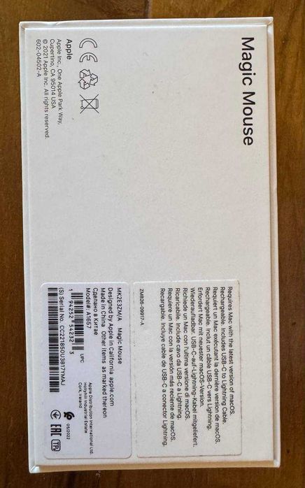 Мишка  Magic mouse 2 - White Multi-Touch Surface