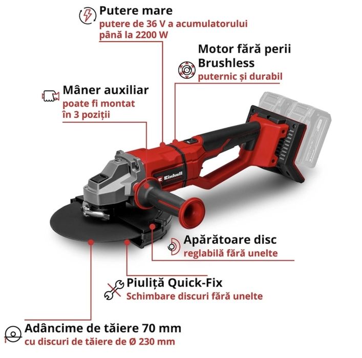 Polizor unghiular pe acumulator 36/230 Q PXC