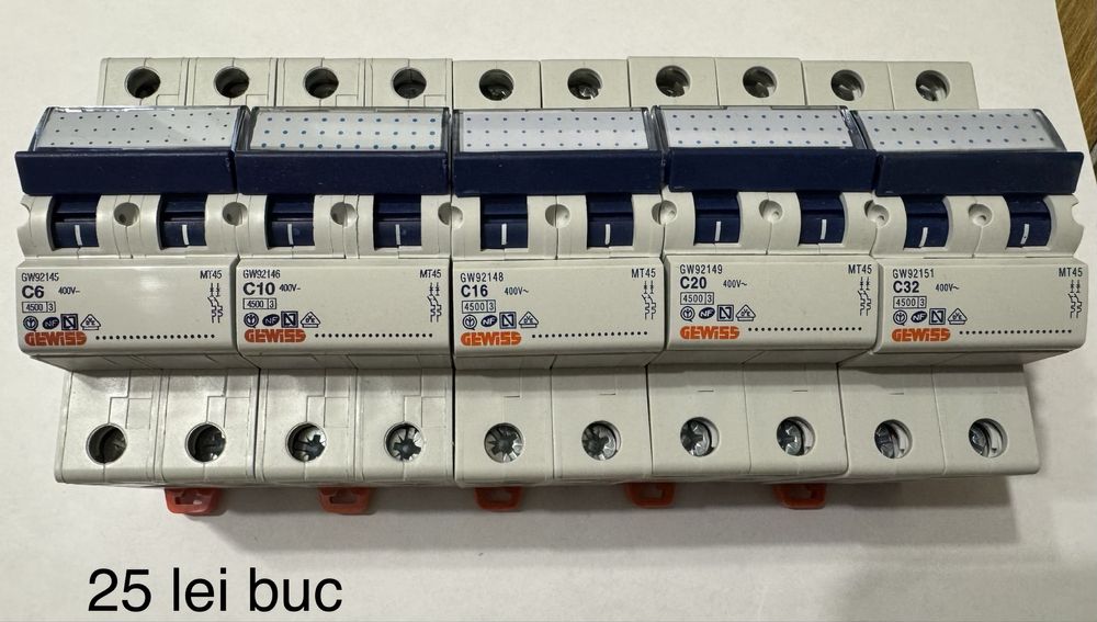 siguranțe automate electrice Gewiss , diferentiale , MCB , RCBO, Rccb