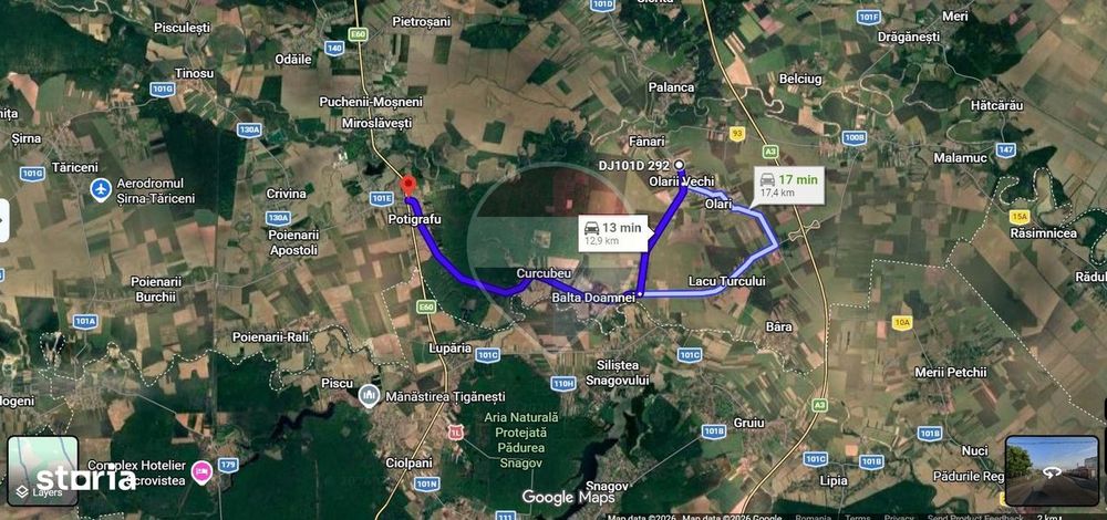 Teren 3537 mp | Partial intravilan | Olari PH | Acces A3 si DN1