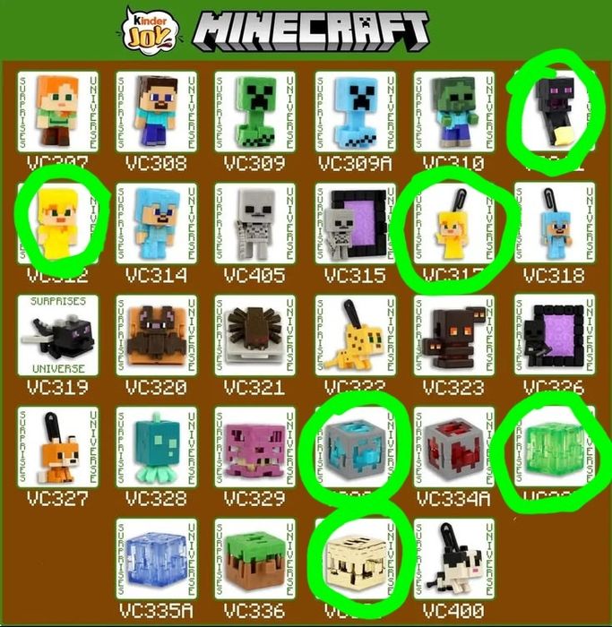 Обмен Майнкрафт киндер джой фигурки
