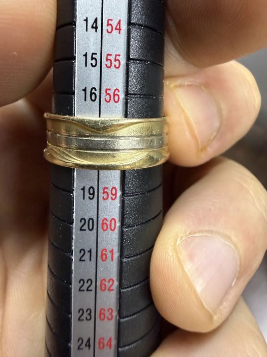 Inel aur 14 karate in doua culori nou