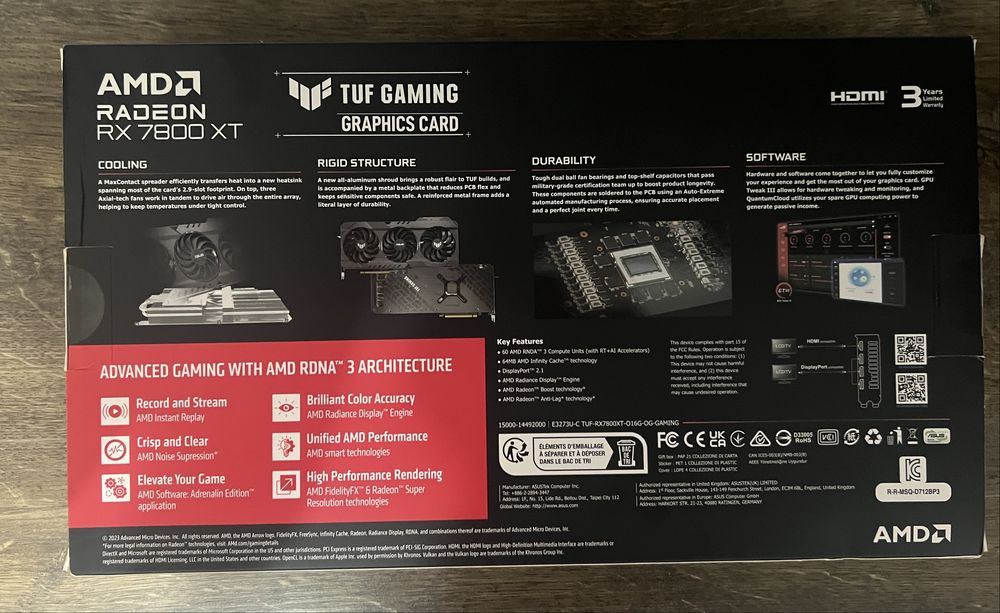 Placa video asus tuf gaming Rx 7800 xt