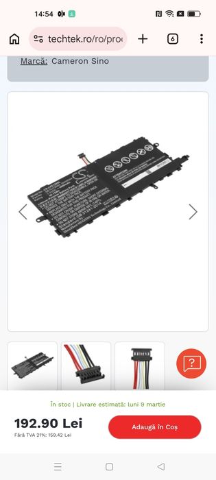 Baterie laptop provin din laptopuri desmmebrate în stare de funcționar