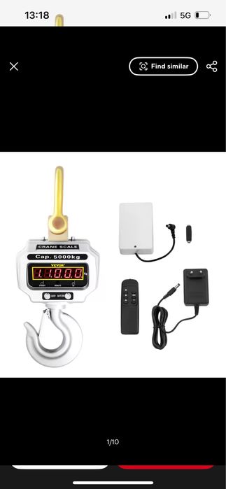 Кранова везна / кантар с кука и дистанционно от 300 кг до 5 тона