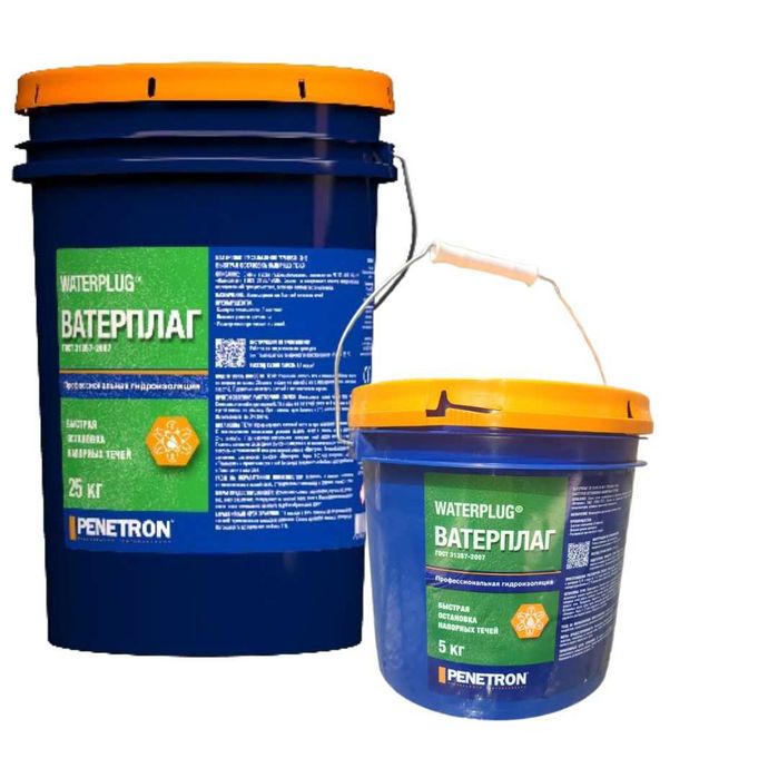 Гидропломба Ватерплаг для остановки напорных течей в бетоне 3 мин