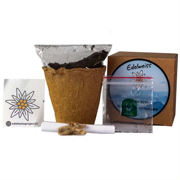 Отгледай своя Еделвайс! Кутийки със семена и инструкции.