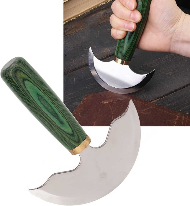 стоманен нож за кожа, полумесец 125 мм