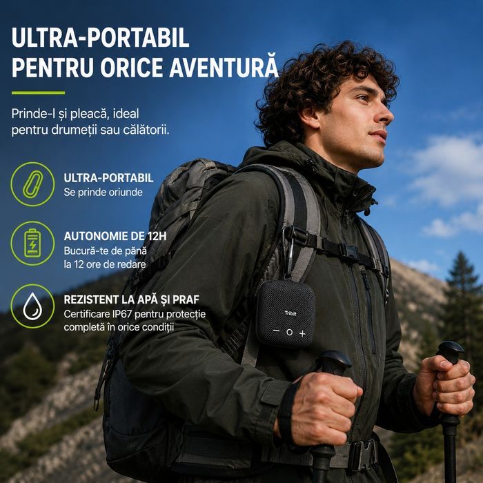 Boxă Bluetooth Tribit StormBox Micro 2 IP67 12H Stereo TWS