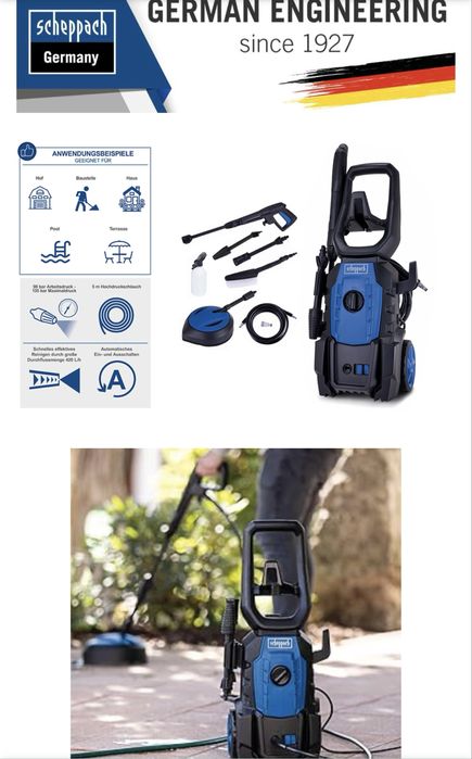 Нова Водоструйка Scheppach и IXES -110 бара,135 бара,150бара и 180бара