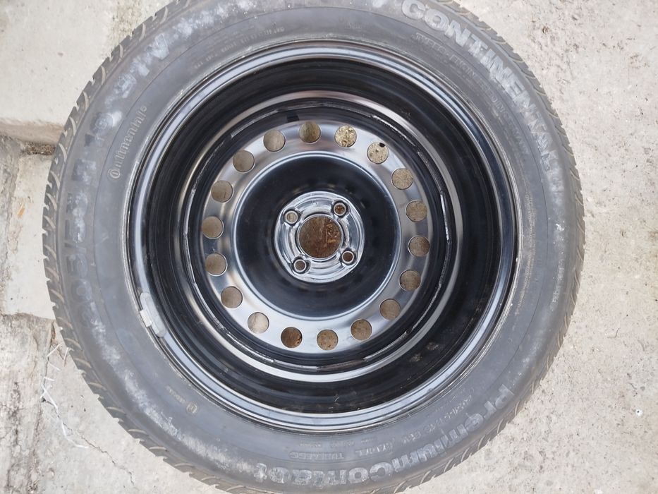 Anvelopa Continental cu jantă tablă pentru Megane 2 si Opel Astra 205/55R16 nouă.
