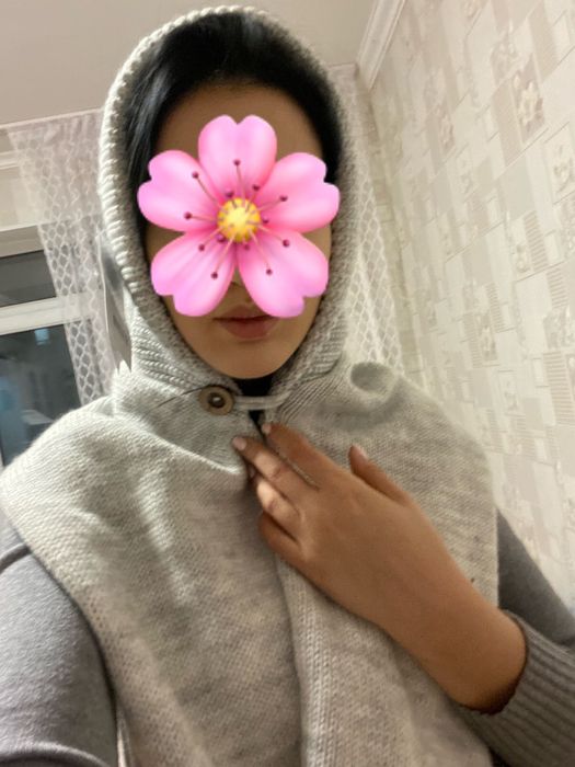 Капор вязаный на флисе