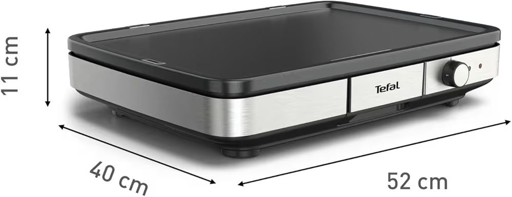 Tefal електрическа скара Maxi Plancha CB690, черен/стомана, 2.300W