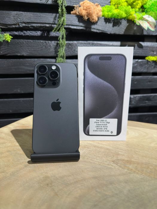 iPhone 15 Pro 128GB Black Baterie 87% Neverlocked/Fact+Garantie