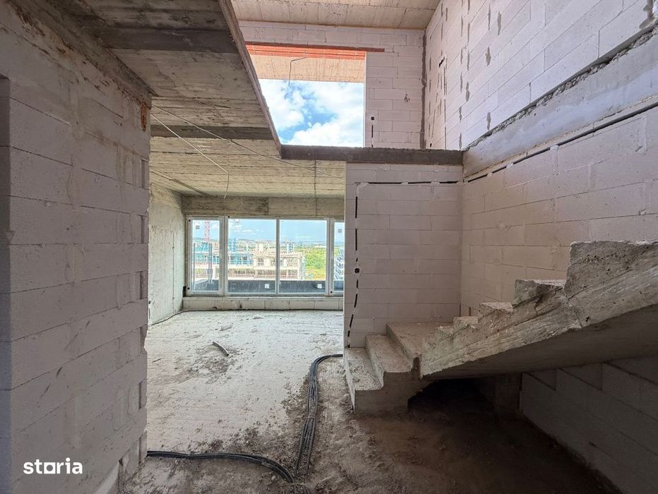 Penthouse pe 2 niveluri, semifinisat, 59 mp, Zona Soporului — fotografia 1
