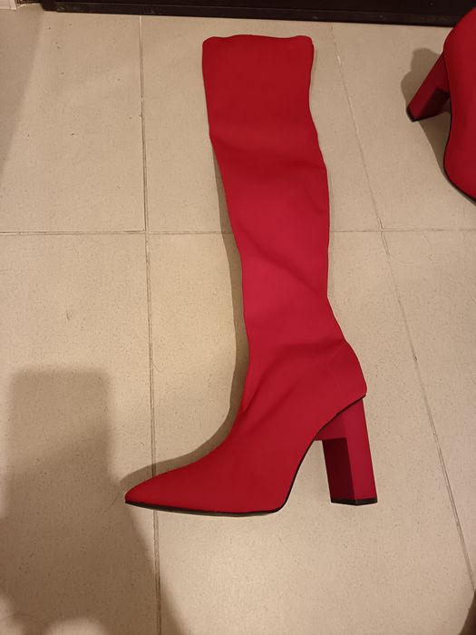 Cizme Zara peste genunchi, rosii