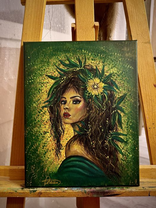 Tablou original pictat manual în acrilic pe pânză – 24x30 cm