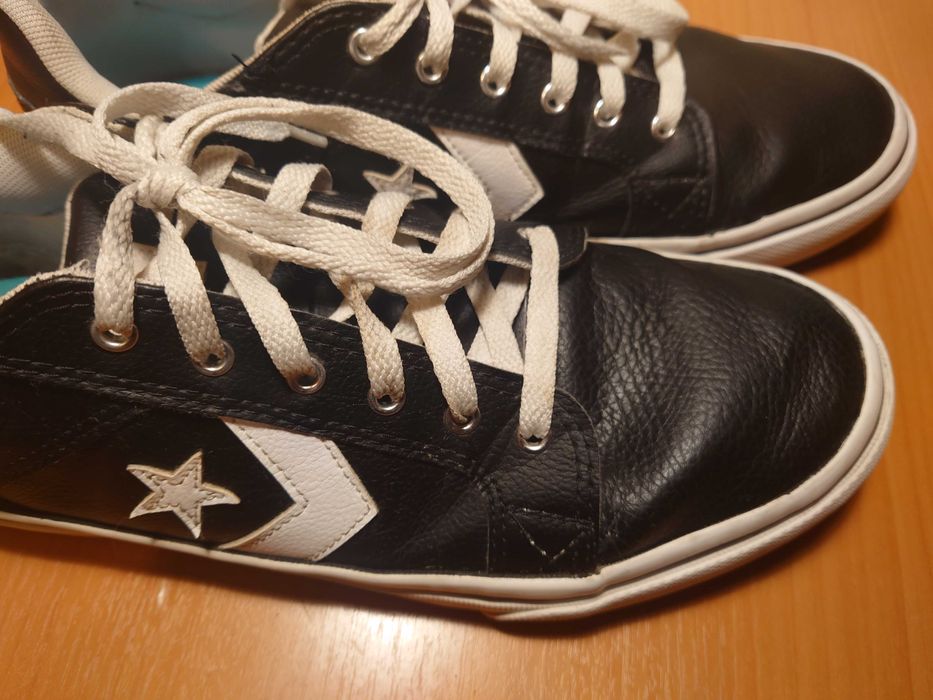 Pantofi Converse negri din piele 45 (adidasi)