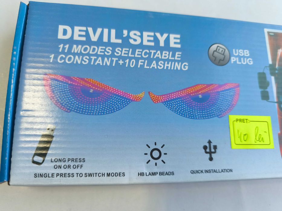 Set ochi devil's eye cu alimentare usb