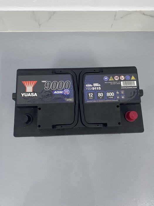 Продавам акумулатор YUASA 9000  YBX9115  AGM 80AH  800A R+