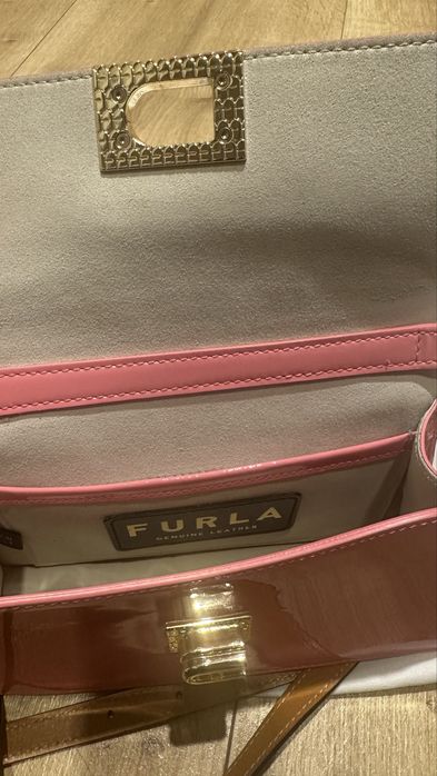 Чанта Furla розова с дълга и къса дръжка