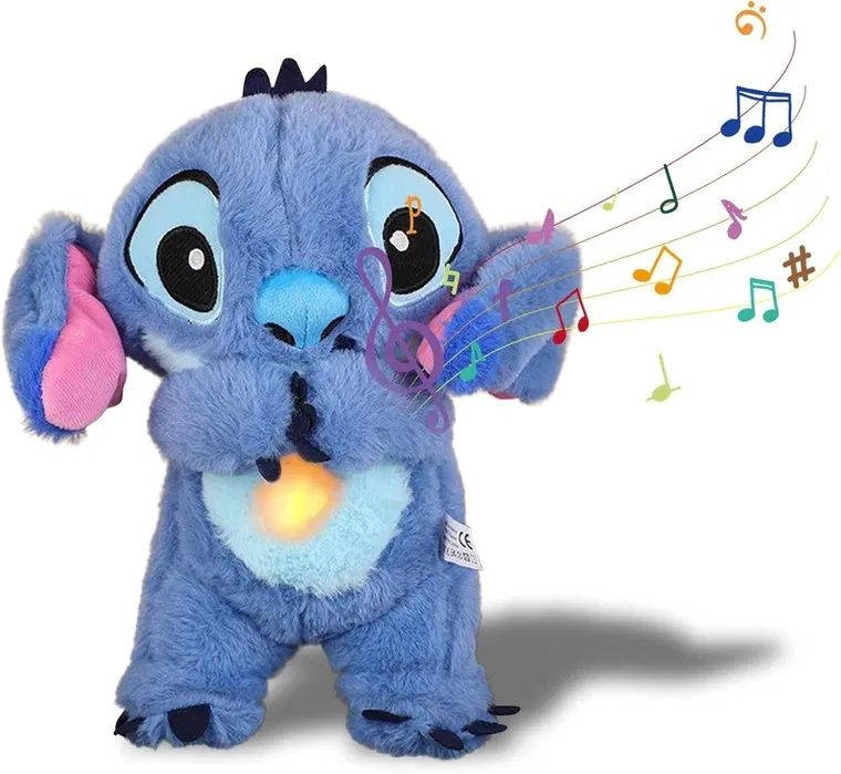 Плюшена Дишаща играчка Стич със светлина и музика/ Плюшен Лило и Стич