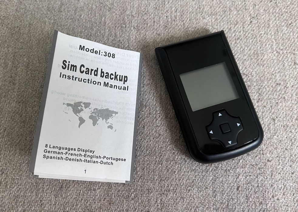 Dispozitiv backup contacte SIM Card model i308 cu cutie și manual