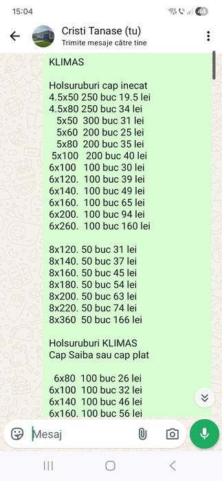 Holsuruburi KLIMAS  negrese rigips si lemn