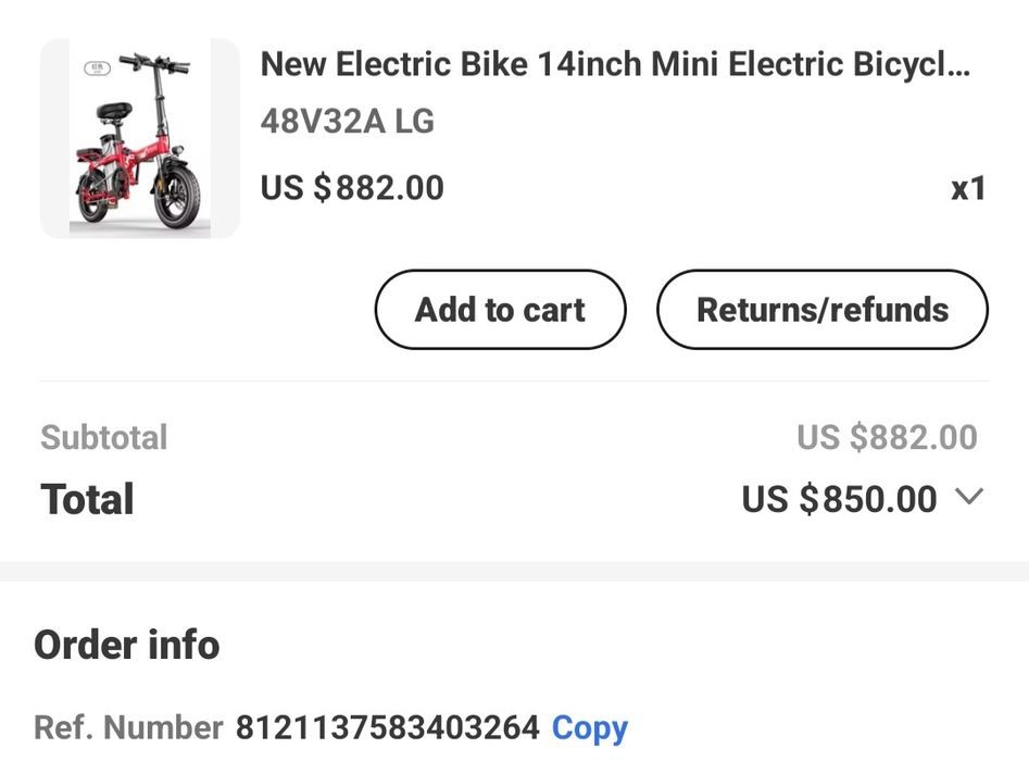 Vand bicicleta pliabila. Baterie 32Ah