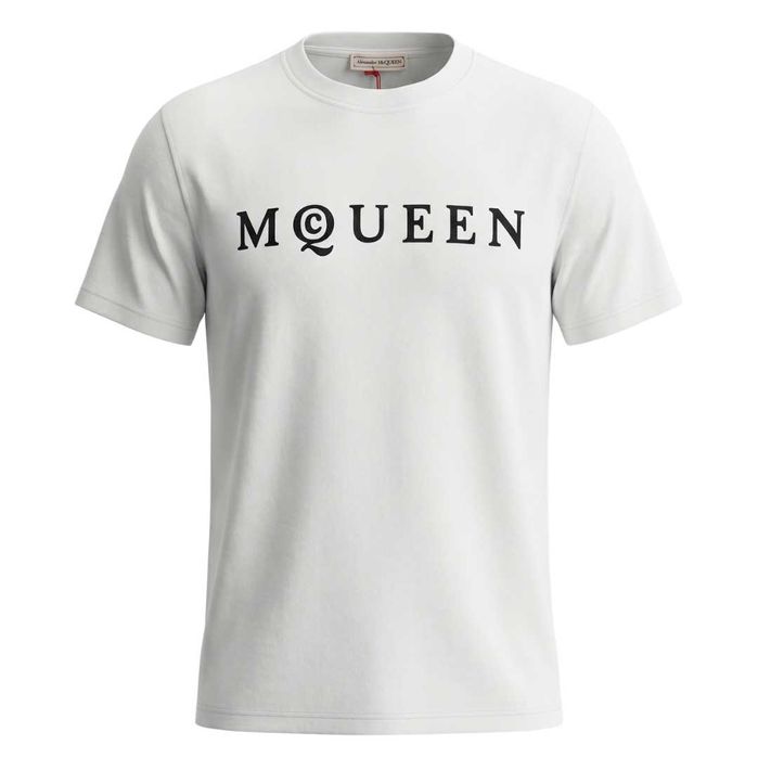 Мъжка Оригинална Тениска - Alexander Mcqueen - Бял Цвят