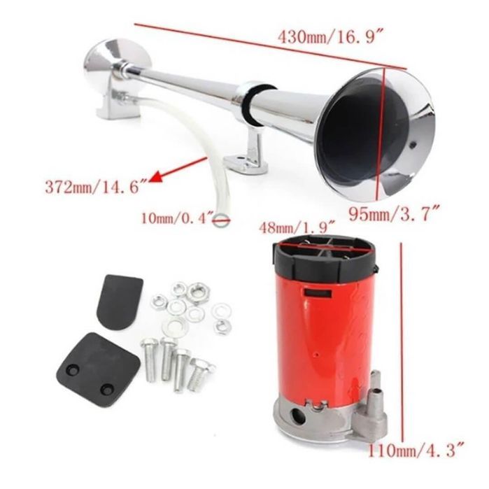 Мощна тромба клаксон единична с компресор за камион бус ван кола 12V