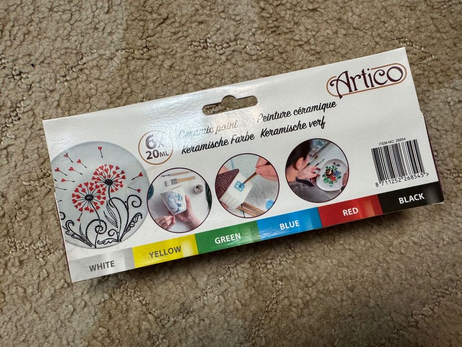 Set vopsea pentru ceramică Artico – 6 culori x 20 ml