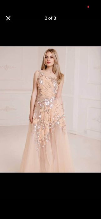 Elisabetta Franchi официална рокля с пайети ръчно везана