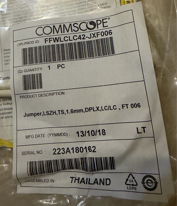 Кабель оптоволоконный Commscope FFWLCLC42-JXF010