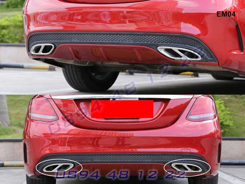 Стикери Двойни Накрайници Двоен Накрайник Mercedes A C E GLC Мерцедес