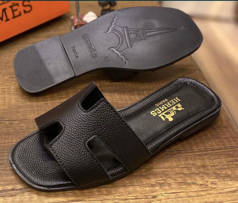 Papuci Slapi Hermes de femei din piele 36 37 38 39