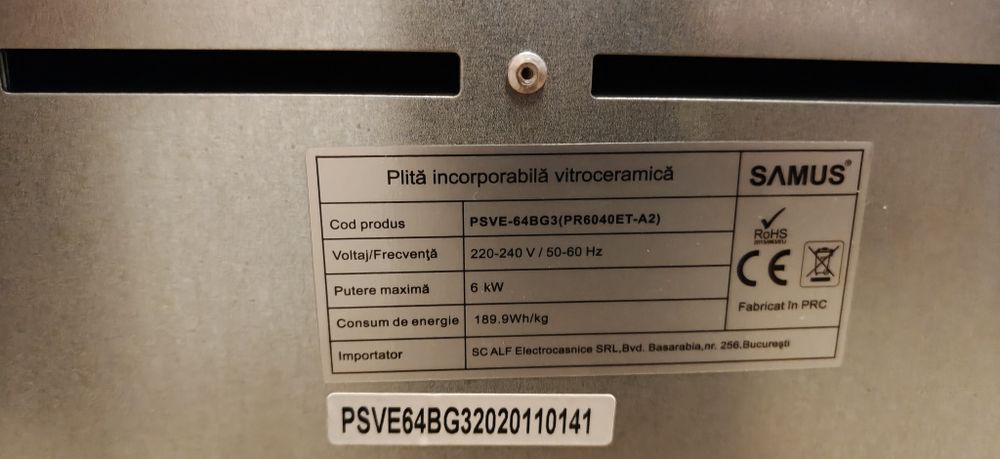 Plita vitro ceramica samus