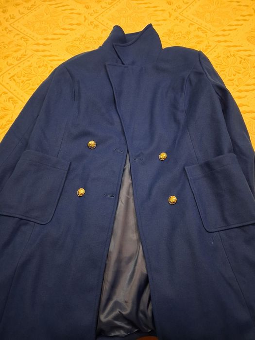 Синьо елегантно палто