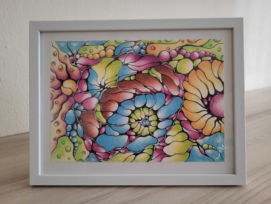 Рисунка моливи с рамка дизайн уникат закодирани положителни послания