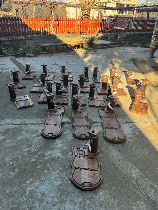 Пепелник от орех и диспенсъри за алкохол