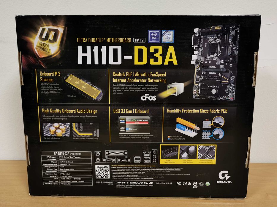 Gigabyte H110-D3A дъно Intel socket 1151