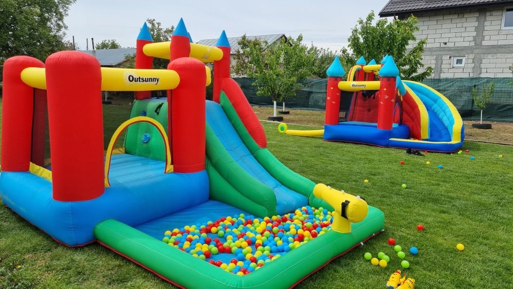 Castel gonflabil cu tobogan,piscina și trambulina.Petreceri/aniversari
