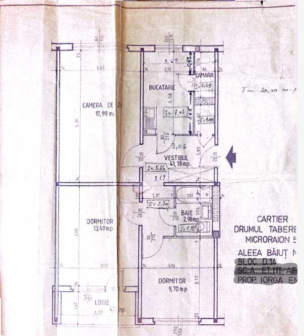 Apartament 3 camere Dr. Taberei