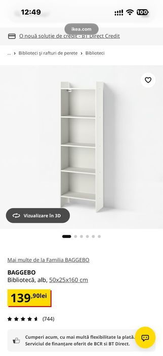 Mobilier ikea biblioteca si corp cu sertare si scaun birou roz