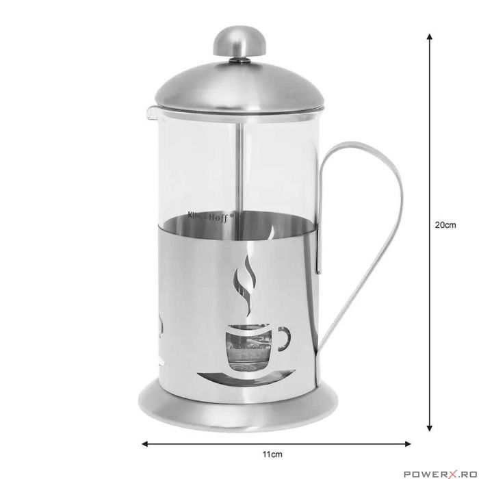 Infuzor din sticla, cu sita, pentru ceai, 0.60L, Kinghoff