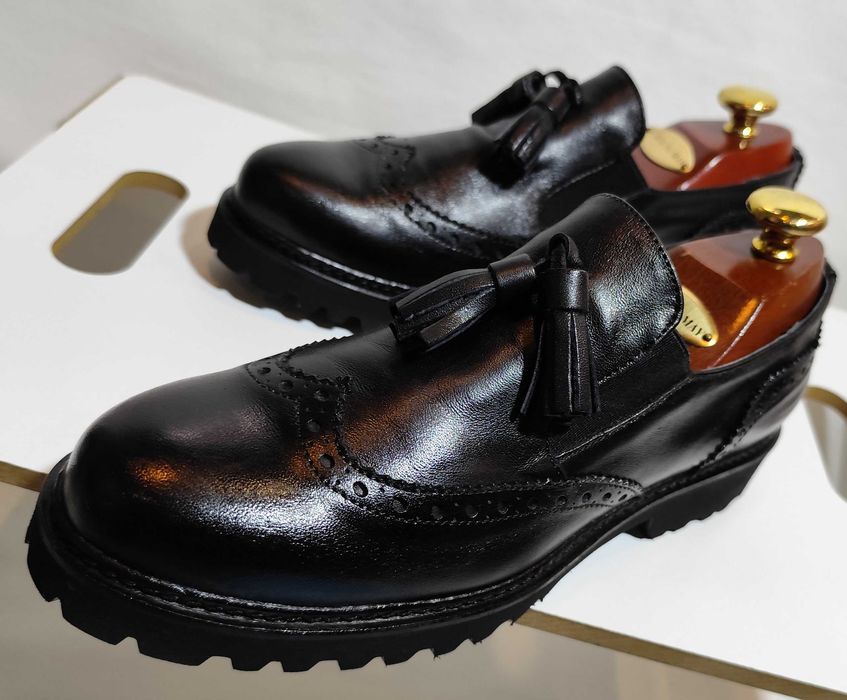 Pantofi loafer 39 39.5 slip on Zanfrini Italy NOI piele naturala moale