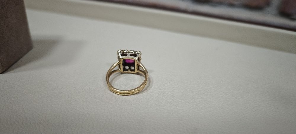 Inel vintage aur 18k 5.59gr cu diamante naturale (R)