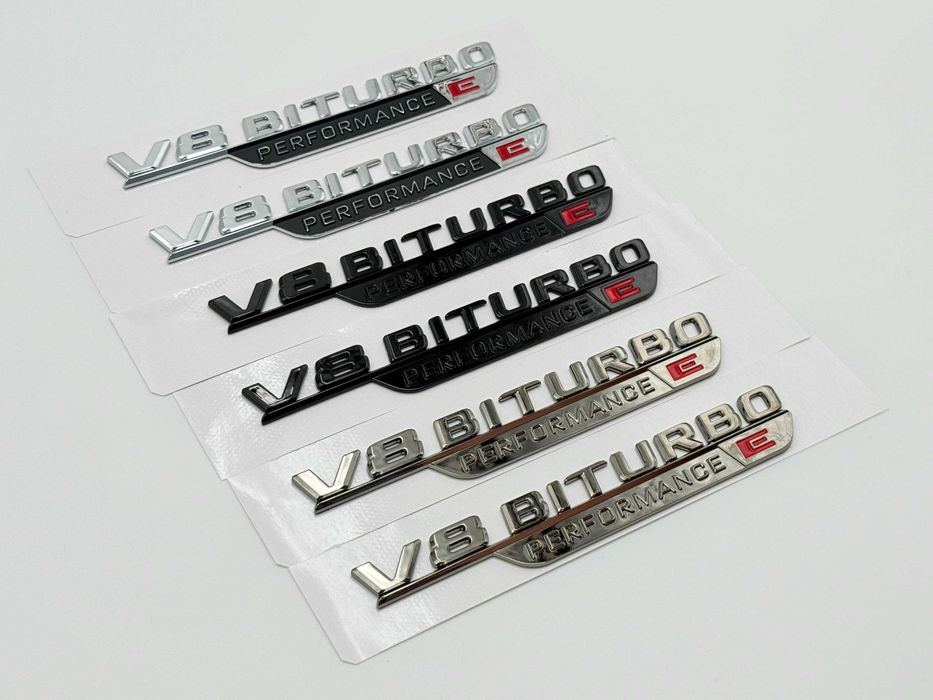 Set Embleme Compatibile Mercedes V8 Biturbo E Performance aripa