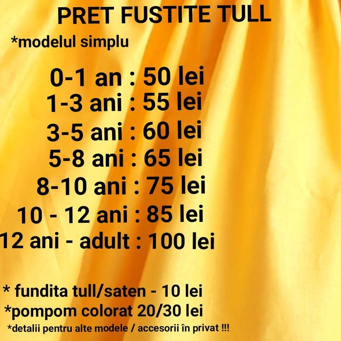 Fusta tull dama , copii ,fuste tull pe comanda