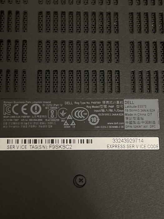 Laptop Dell Latitude E5570/ i5 GEN 6/ SSD 256 GB / 16 GB RAM